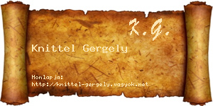 Knittel Gergely névjegykártya